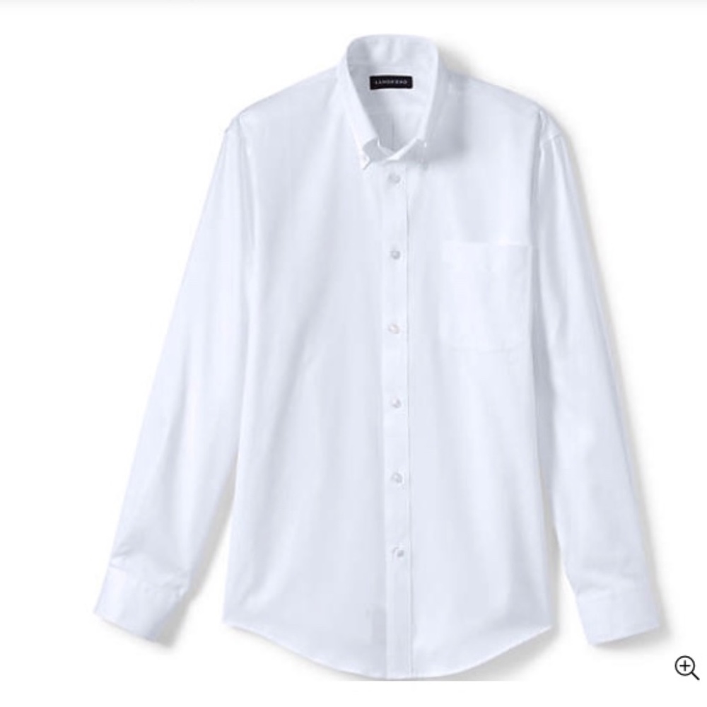 BACK TO SCHOOL UNIFORM Lands' End White Cotton no iron shirt